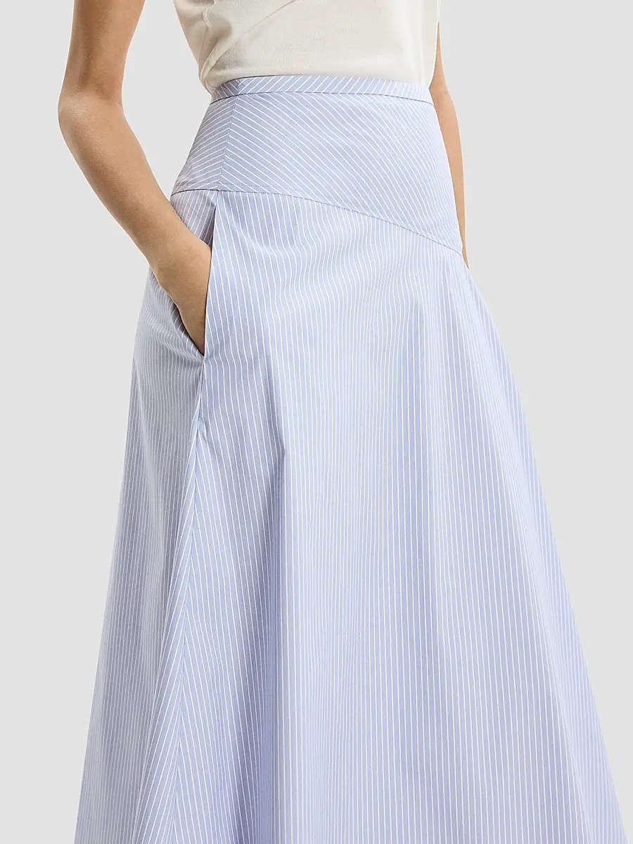 Theory Women's Striped Cotton-Blend Maxi Skirt | Thumbnail 5 Theory Women's Striped Cotton-Blend Maxi Skirt | Thumbnail 5