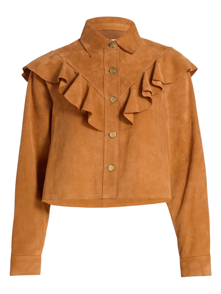 Women's Matilde Ruffle Suede Jacket