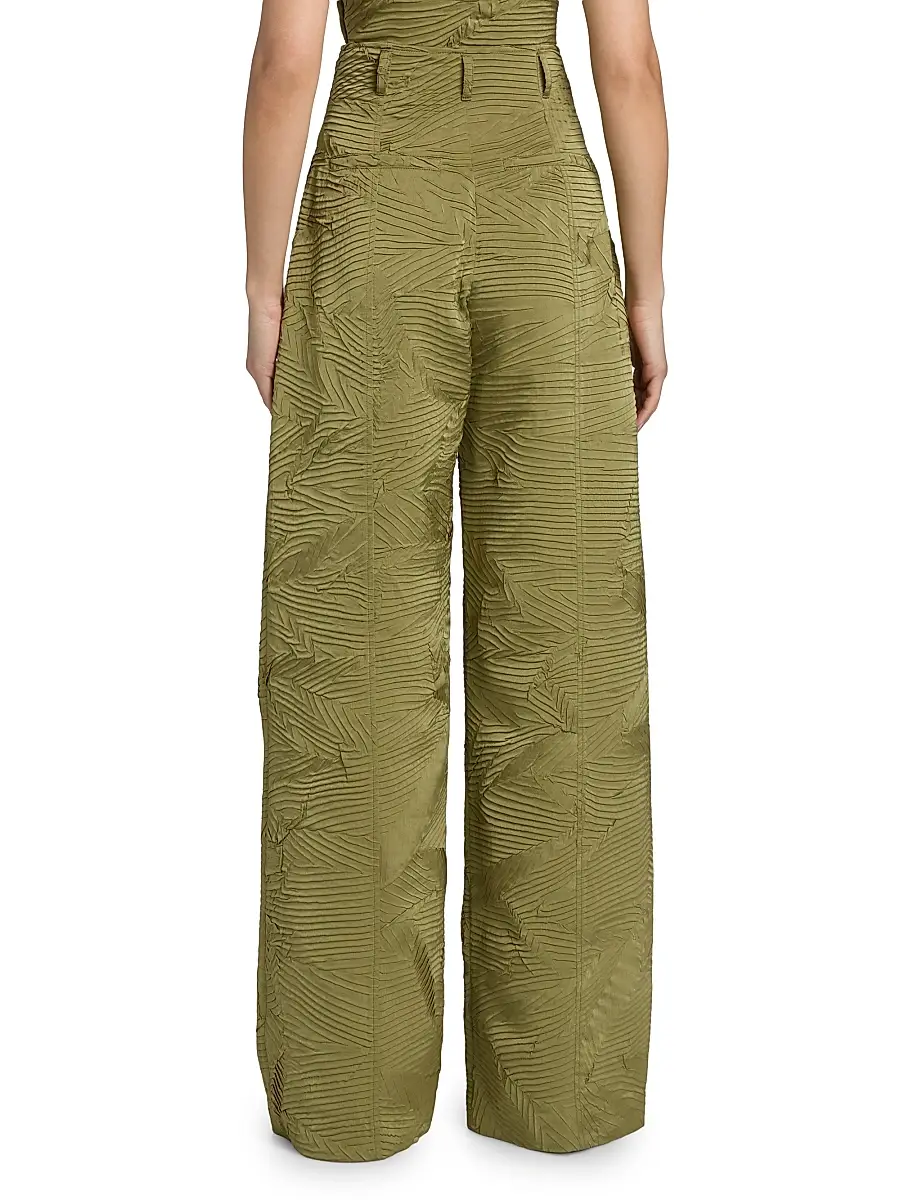 Ulla Johnson Women's Carine Textured Satin High-Rise Pants | Thumbnail 5 Ulla Johnson Women's Carine Textured Satin High-Rise Pants | Thumbnail 5