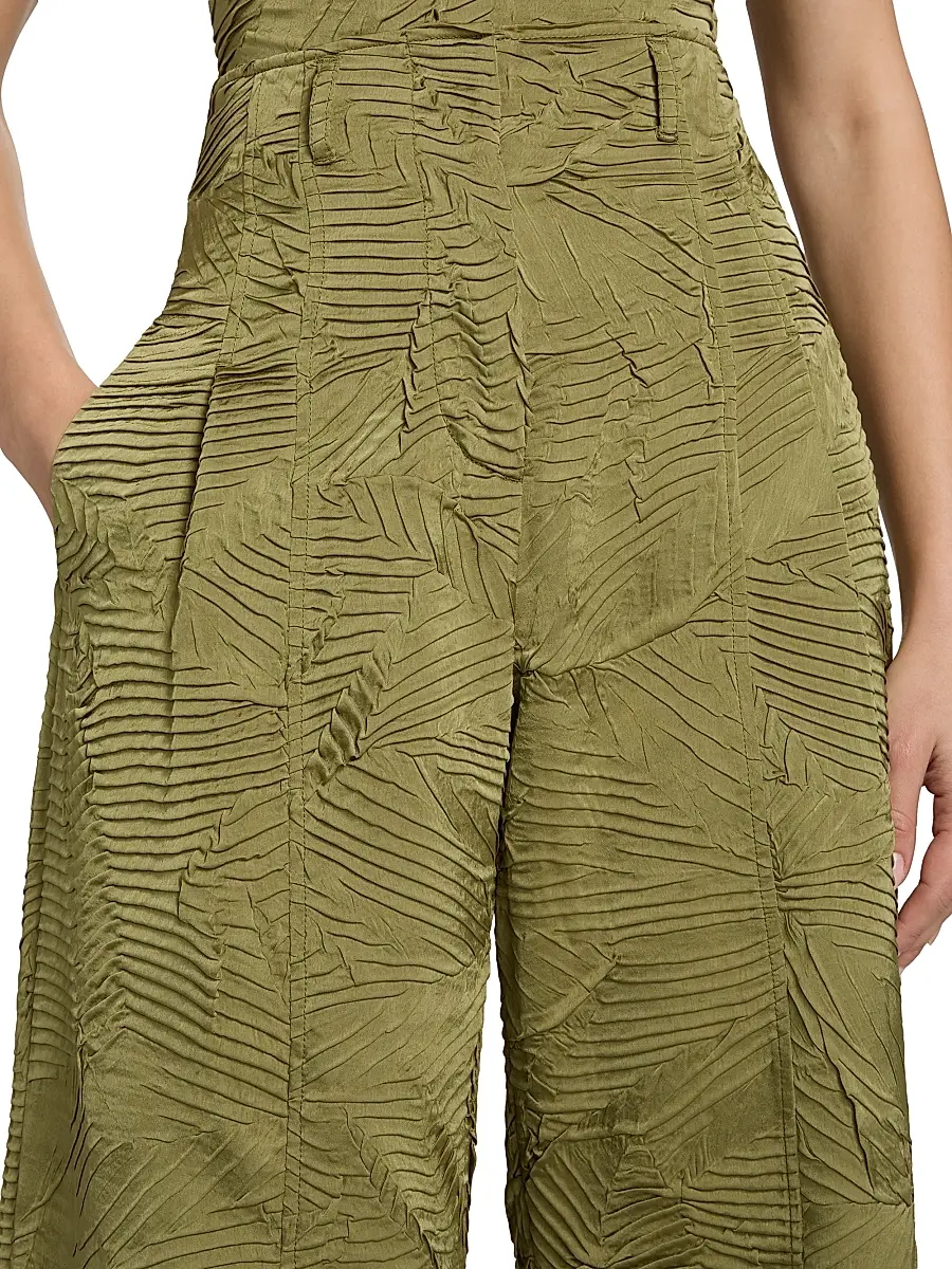 Ulla Johnson Women's Carine Textured Satin High-Rise Pants | Thumbnail 6 Ulla Johnson Women's Carine Textured Satin High-Rise Pants | Thumbnail 6