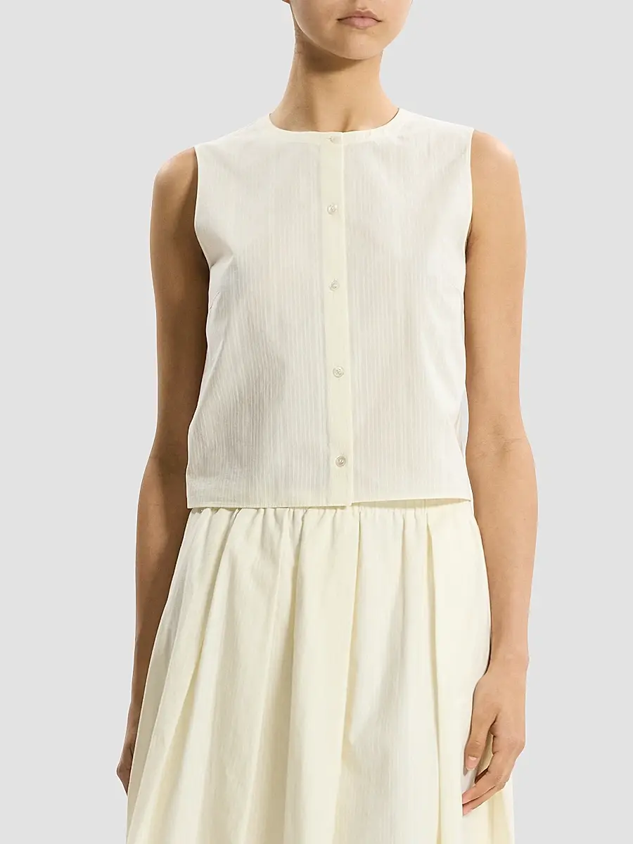 Theory Women's Striped Cotton Poplin Top | Thumbnail 4 Theory Women's Striped Cotton Poplin Top | Thumbnail 4
