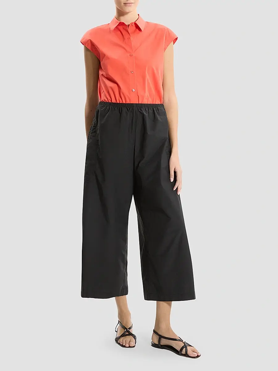 Theory Women's Cotton-Blend Wide-Leg Crop Pants | Thumbnail 2 Theory Women's Cotton-Blend Wide-Leg Crop Pants | Thumbnail 2