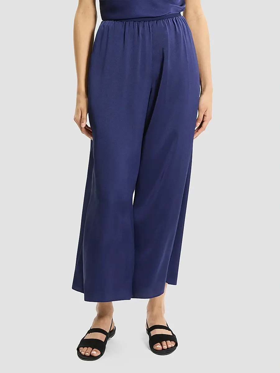 Theory Women's Pleated Satin Wide-Leg Pants | Thumbnail 4
