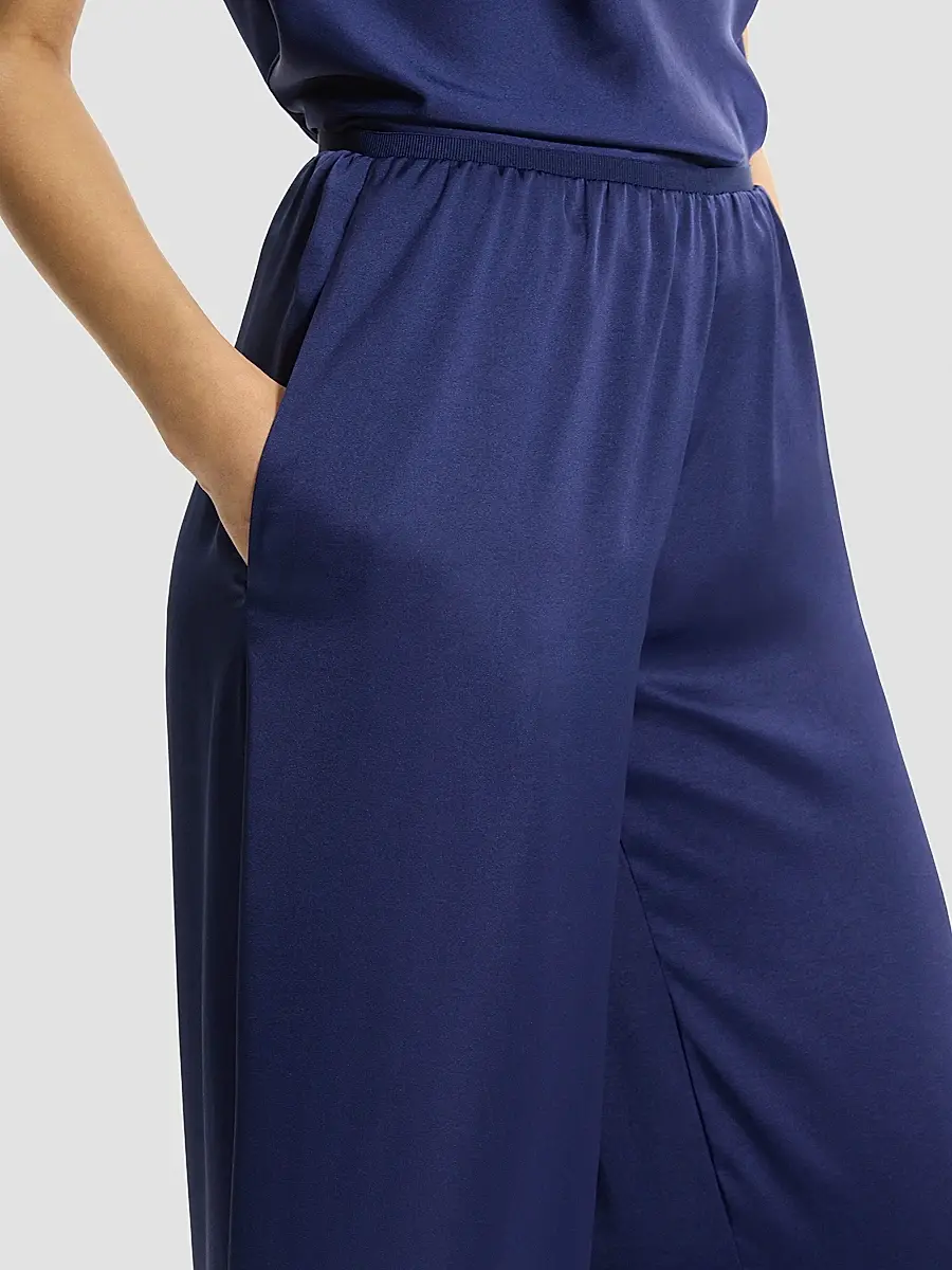 Theory Women's Pleated Satin Wide-Leg Pants | Thumbnail 5