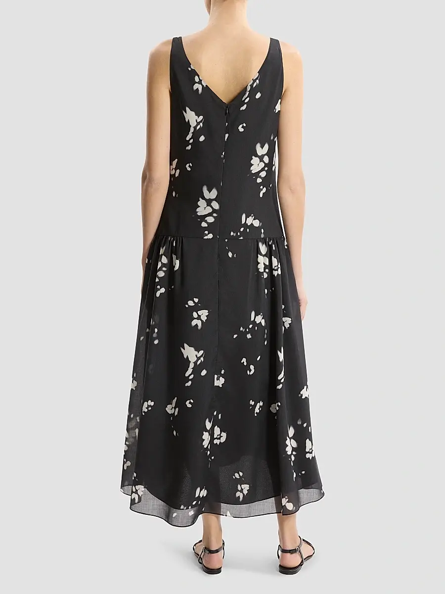 Theory Women's Floral Drop-Waist Midi Dress | Thumbnail 3 Theory Women's Floral Drop-Waist Midi Dress | Thumbnail 3