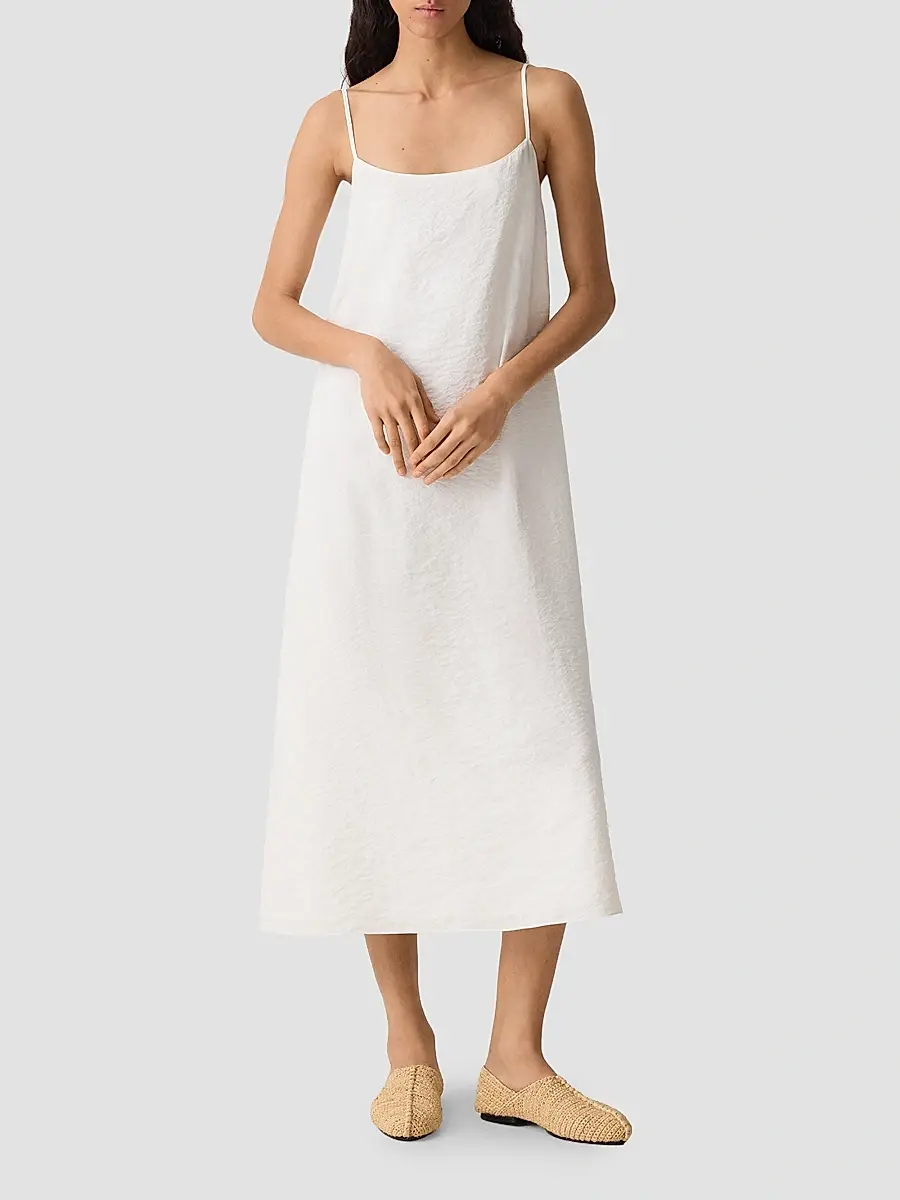 Theory Women's Textured Silk-Blend Midi Slipdress | Thumbnail 2 Theory Women's Textured Silk-Blend Midi Slipdress | Thumbnail 2
