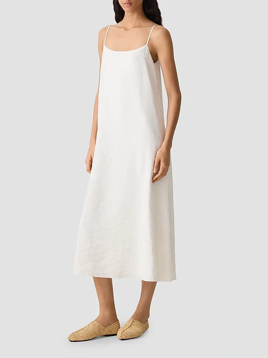 Theory Women's Textured Silk-Blend Midi Slipdress | Thumbnail 5 Theory Women's Textured Silk-Blend Midi Slipdress | Thumbnail 5