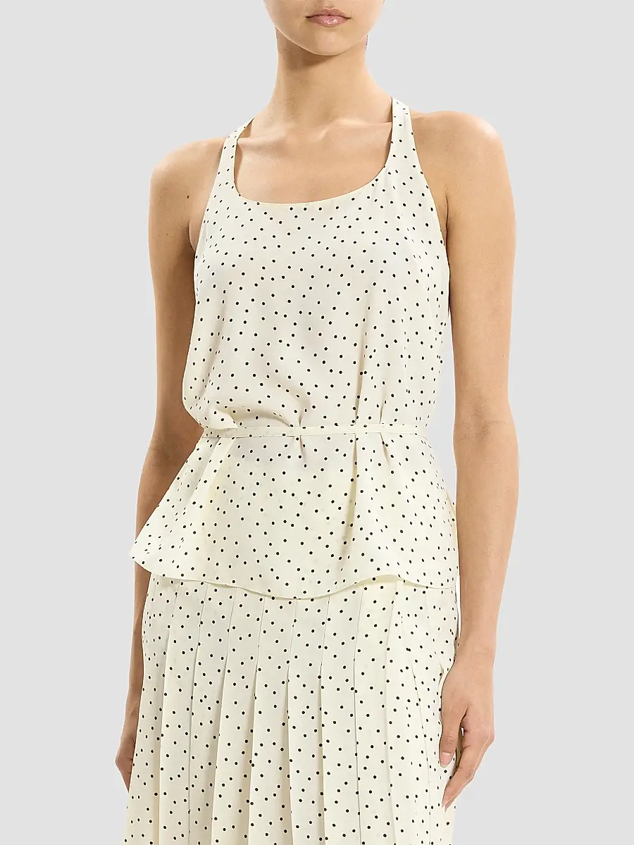 Theory Women's Polka Dot Tie-Waist Top | Thumbnail 4 Theory Women's Polka Dot Tie-Waist Top | Thumbnail 4