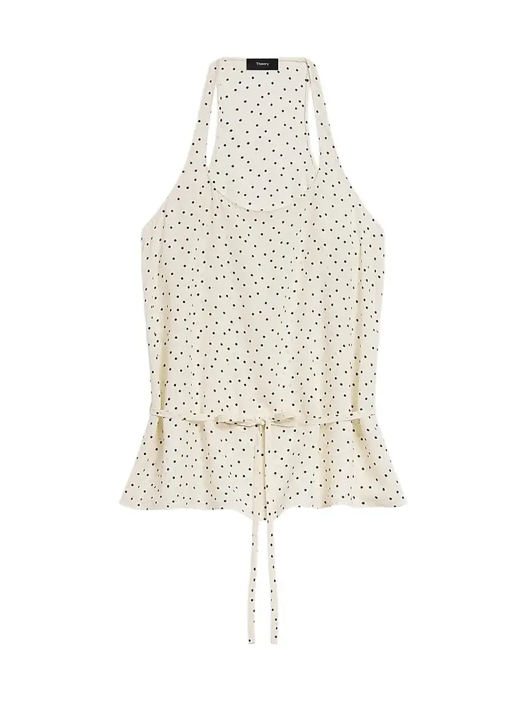 Theory Women's Polka Dot Tie-Waist Top