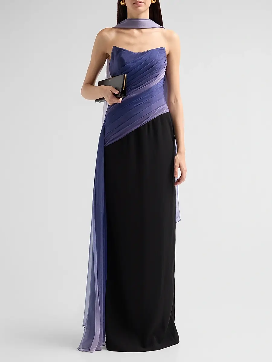 Rene Ruiz Collection Women's Crêpe & Ombré Chiffon Column Gown | Thumbnail 2 Rene Ruiz Collection Women's Crêpe & Ombré Chiffon Column Gown | Thumbnail 2