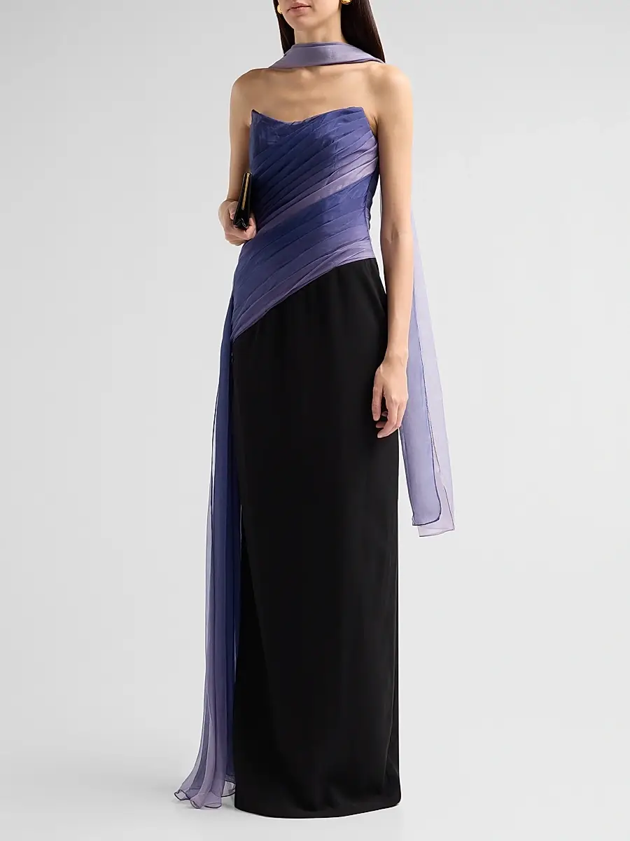 Rene Ruiz Collection Women's Crêpe & Ombré Chiffon Column Gown | Thumbnail 4 Rene Ruiz Collection Women's Crêpe & Ombré Chiffon Column Gown | Thumbnail 4