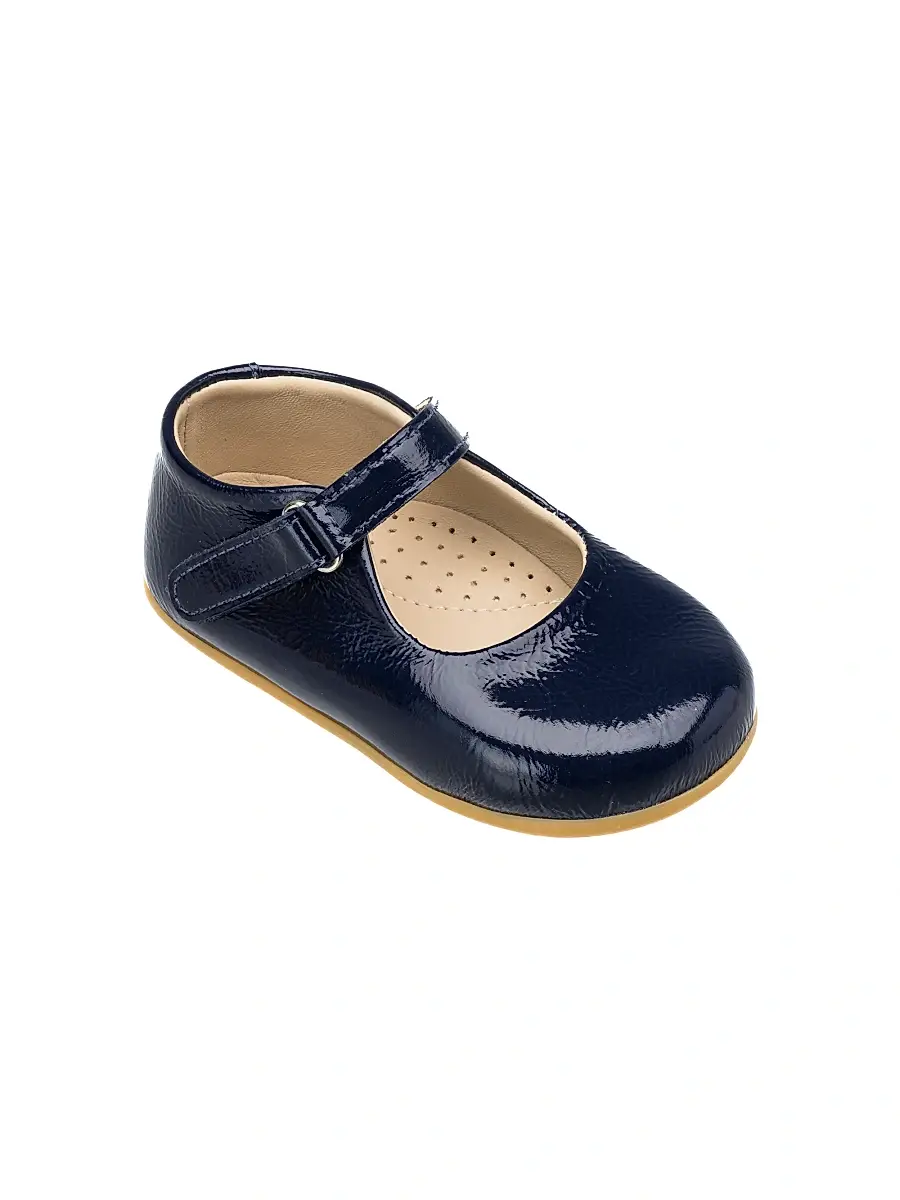 Elephantito Baby Girl's Bare Leather Mary Janes - Blue 6 (Baby) | Image 1 Elephantito Baby Girl's Bare Leather Mary Janes - Blue 6 (Baby) | Image 1