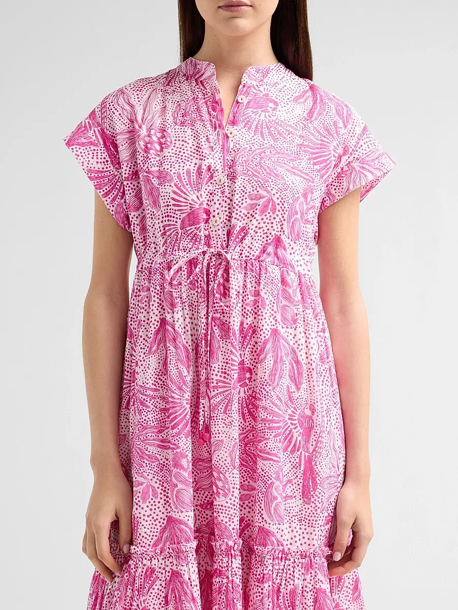 Ro's Garden Women's Mumi Floral Cotton Tie Midi Dress | Thumbnail 5 Ro's Garden Women's Mumi Floral Cotton Tie Midi Dress | Thumbnail 5