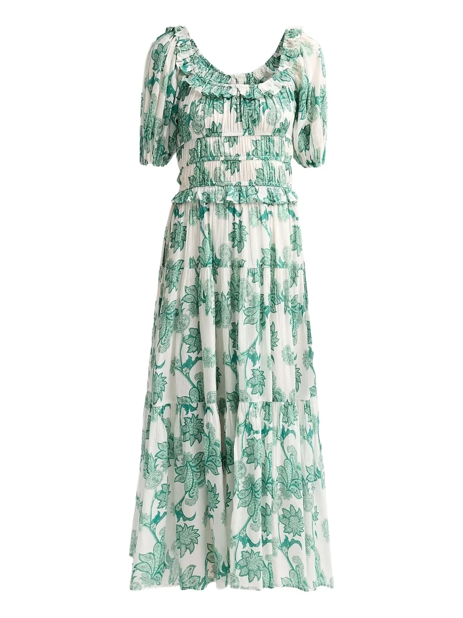 Women's Percy Floral Cotton Tiered Midi Dress Women's Percy Floral Cotton Tiered Midi Dress