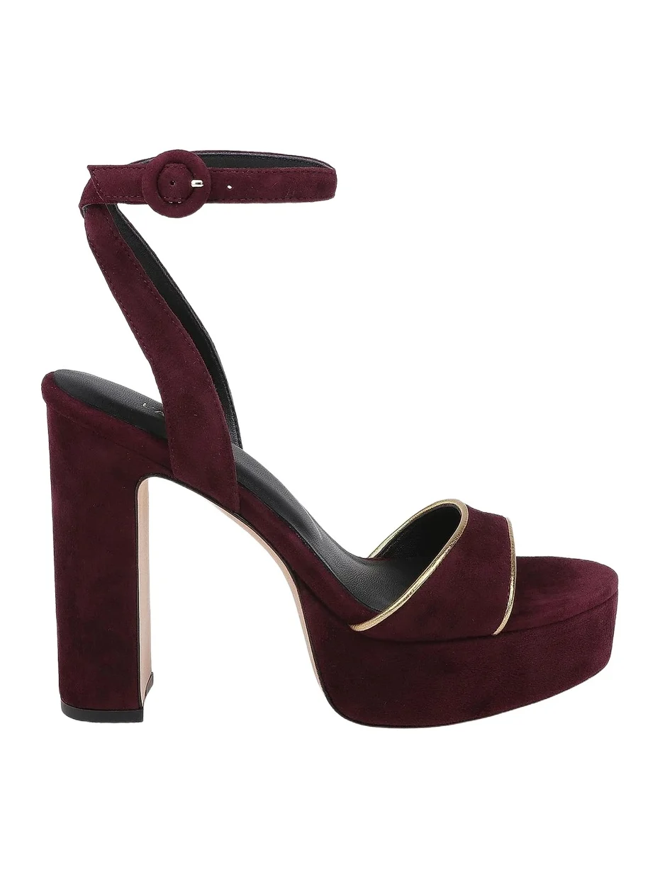 L'Agence Women's Essie 115MM Suede Platform Sandals