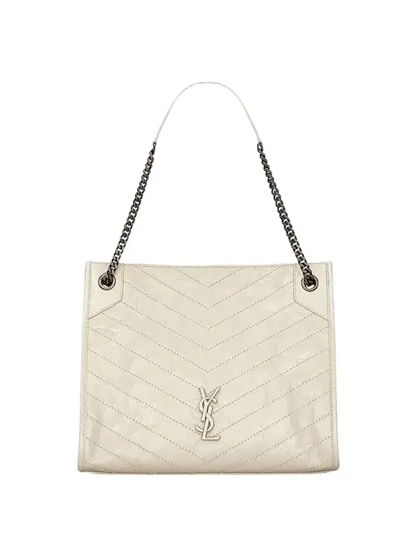 Saint Laurent Women's Niki Medium Shopping Tote Bag in Crinkled Vintage Leather
