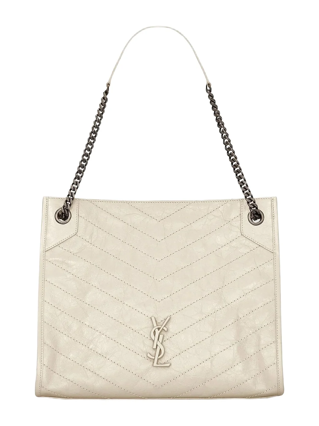 Saint Laurent Women's Niki Medium Shopping Tote Bag in Crinkled Vintage Leather