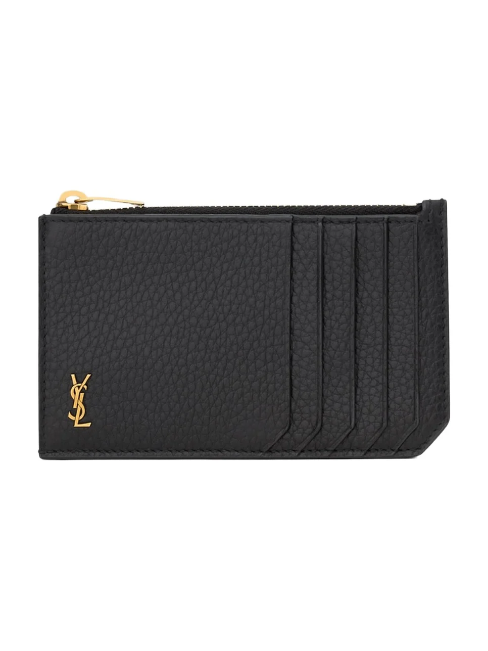 Men's Tiny Cassandre Fragments Zip Card Case in Grained Leather - Black Men's Tiny Cassandre Fragments Zip Card Case in Grained Leather - Black