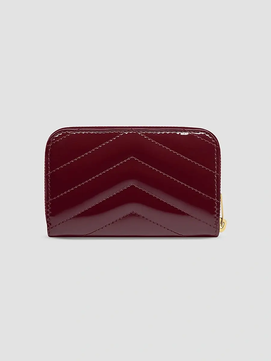 Saint Laurent Women's Cassandre Wallet in Patent Leather - Dark Red Wine | Thumbnail 3 Saint Laurent Women's Cassandre Wallet in Patent Leather - Dark Red Wine | Thumbnail 3