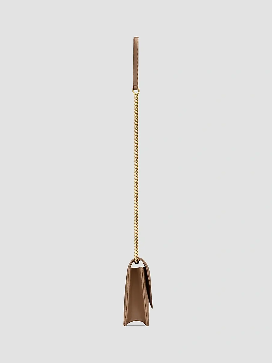 Saint Laurent Women's Cassandre Envelope Chain Wallet in Lambskin - Dusty Grey | Thumbnail 4