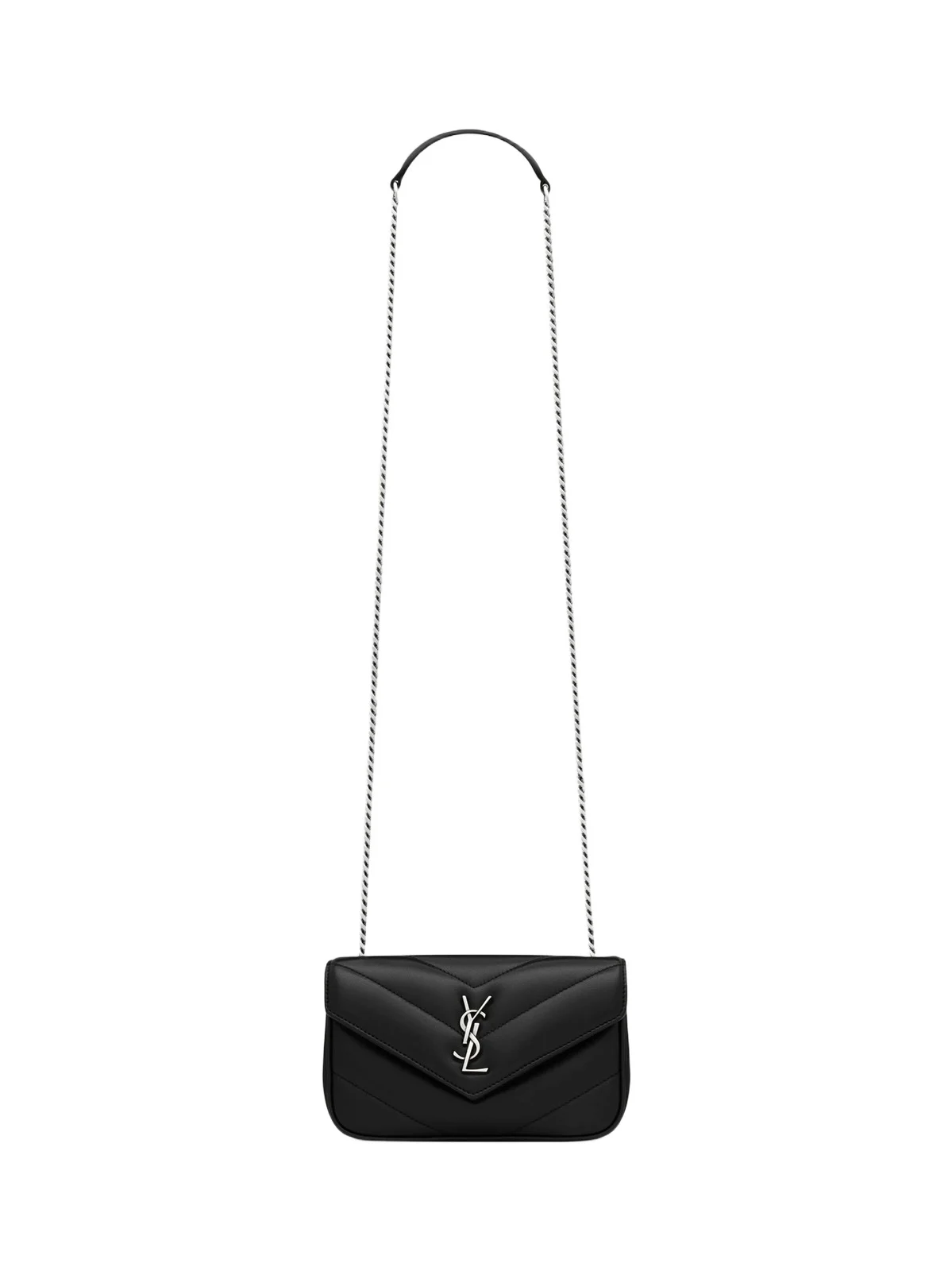 Women's Loulou Mini Crossbody Bag in Lambskin - Black Women's Loulou Mini Crossbody Bag in Lambskin - Black