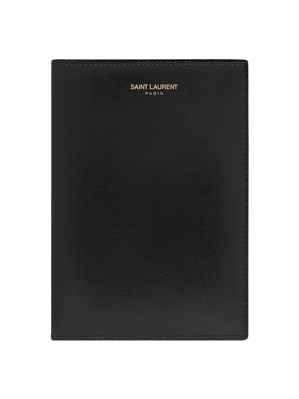 Paris Passport Holder in Lacquered Leather - Black Paris Passport Holder in Lacquered Leather - Black