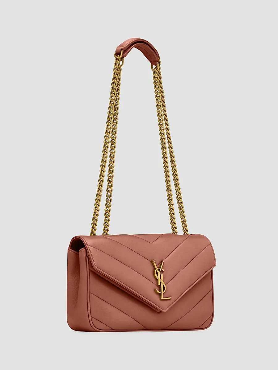 Saint Laurent Women's Loulou Small Shoulder Bag in Lambskin Leather - Hortensia | Thumbnail 2 Saint Laurent Women's Loulou Small Shoulder Bag in Lambskin Leather - Hortensia | Thumbnail 2