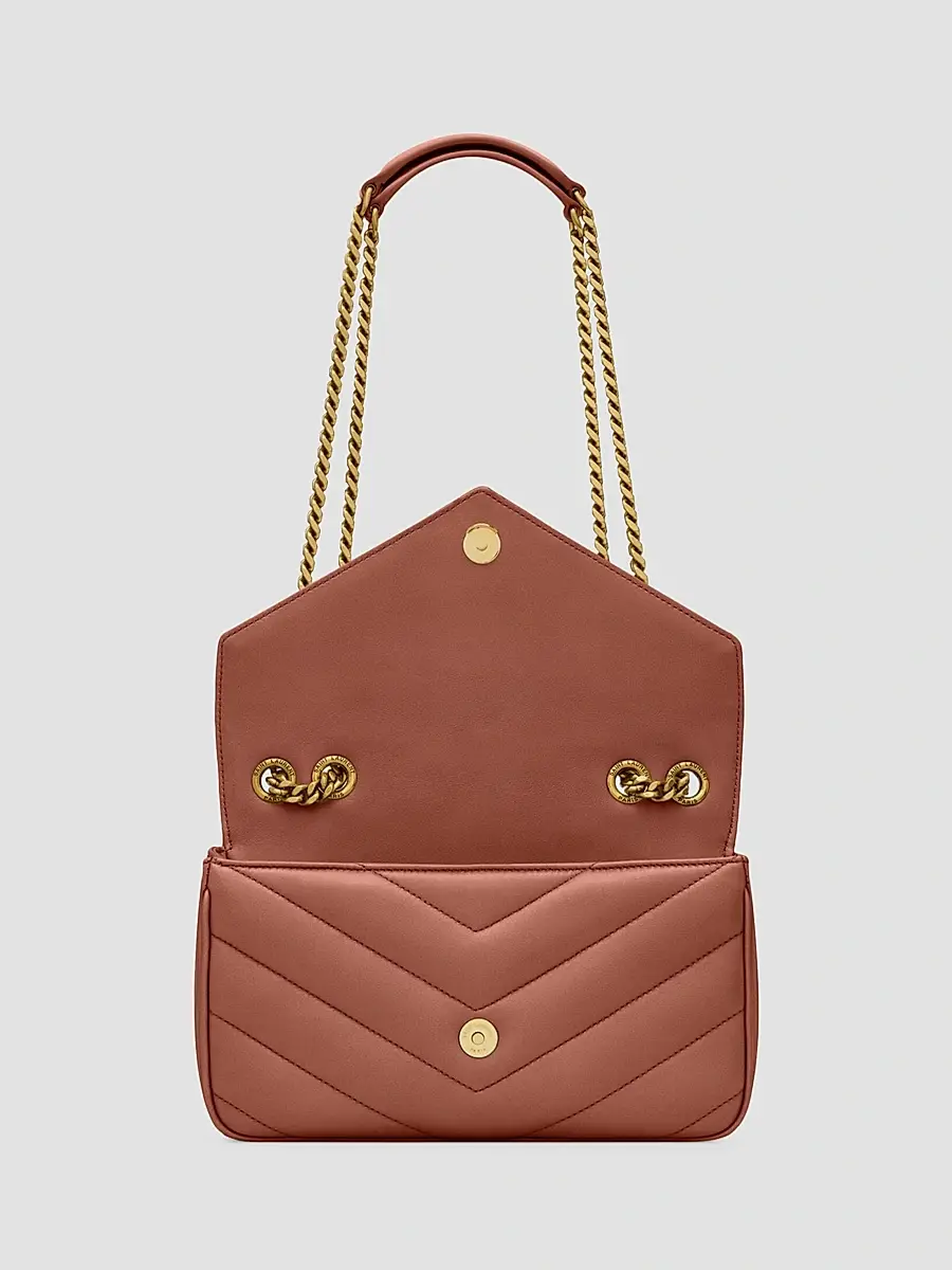 Saint Laurent Women's Loulou Small Shoulder Bag in Lambskin Leather - Hortensia | Thumbnail 4 Saint Laurent Women's Loulou Small Shoulder Bag in Lambskin Leather - Hortensia | Thumbnail 4