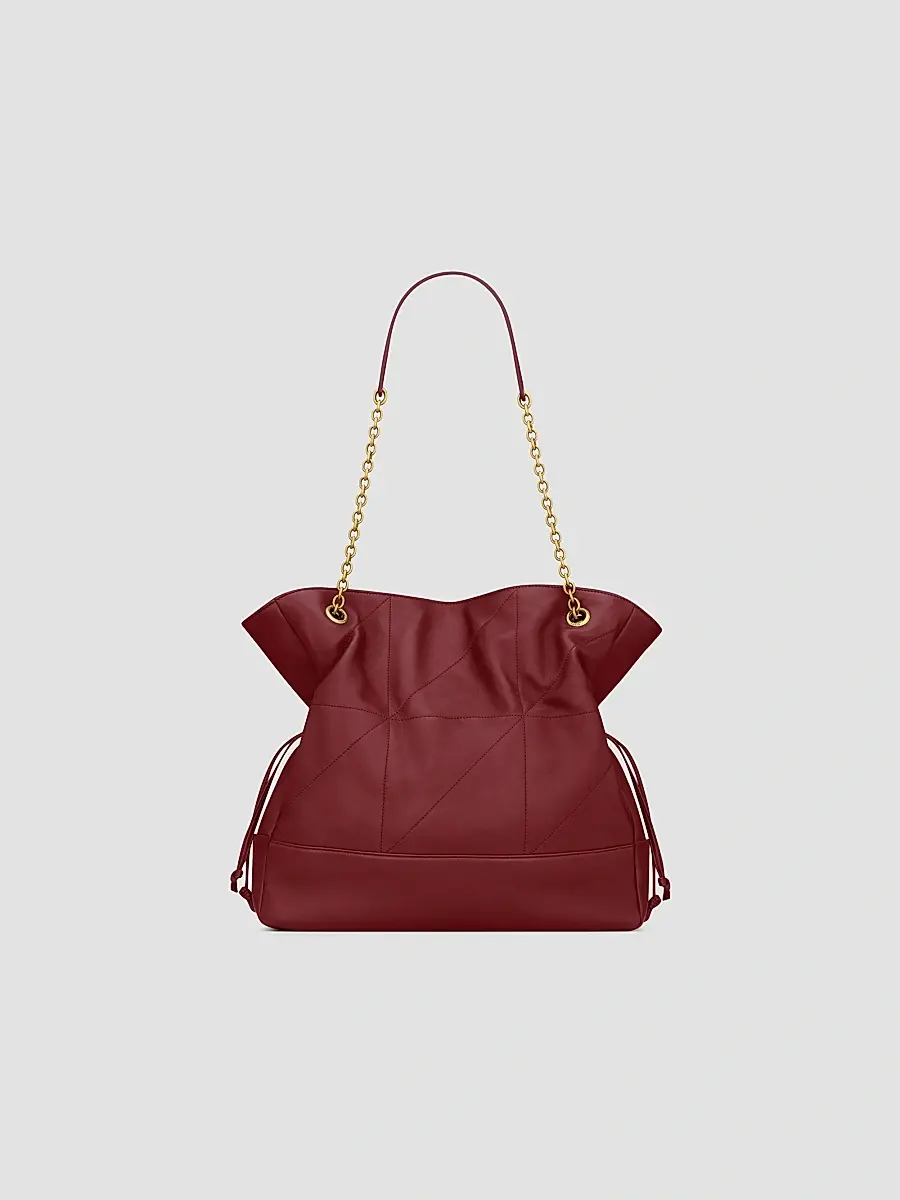 Saint Laurent Women's Jamie Shopping Tote Bag in Lambskin - Rouge Merlot | Thumbnail 2