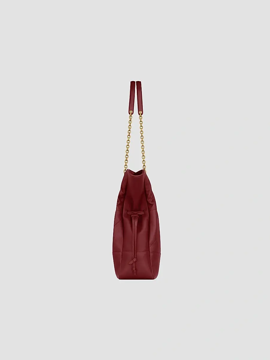 Saint Laurent Women's Jamie Shopping Tote Bag in Lambskin - Rouge Merlot | Thumbnail 3
