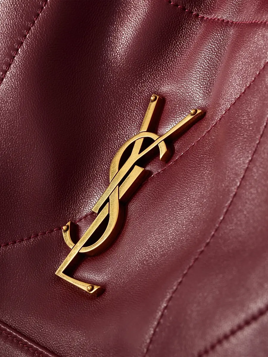 Saint Laurent Women's Jamie Shopping Tote Bag in Lambskin - Rouge Merlot | Thumbnail 6