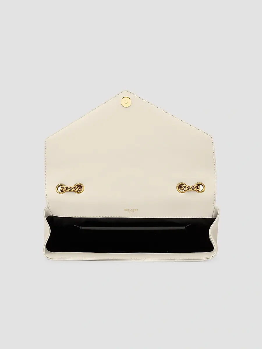 Saint Laurent Women's Loulou Large Shoulder Bag in Lambskin Leather - White | Thumbnail 3 Saint Laurent Women's Loulou Large Shoulder Bag in Lambskin Leather - White | Thumbnail 3