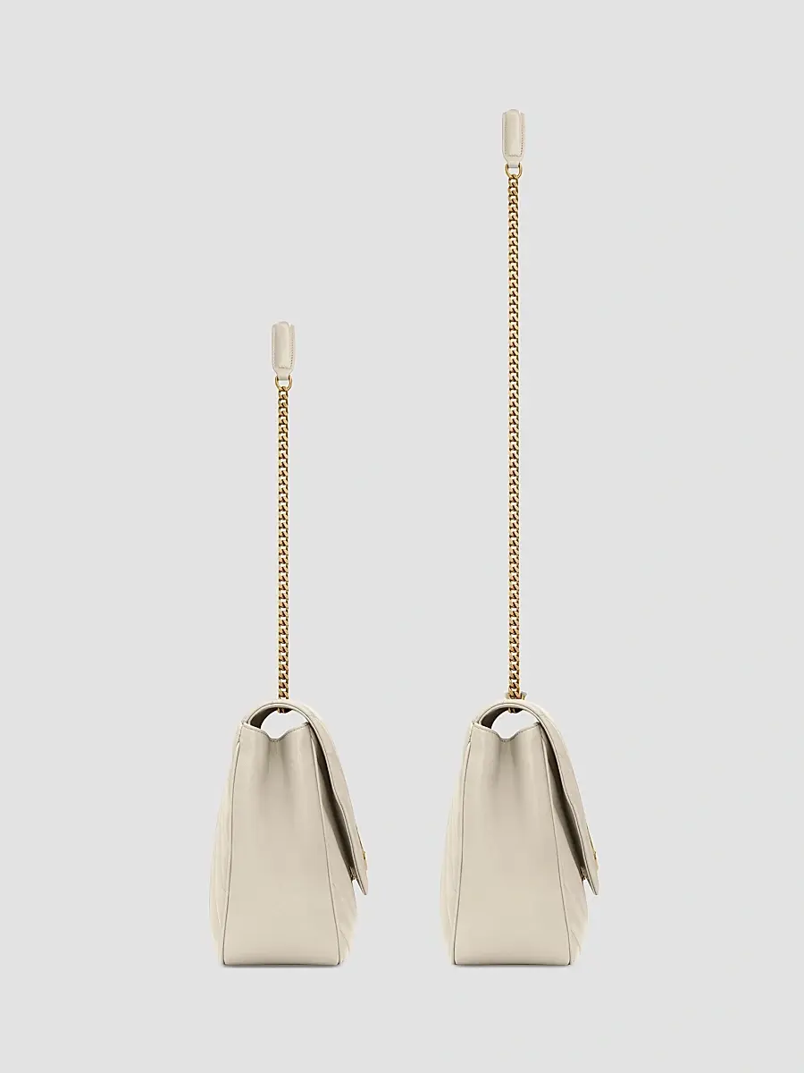 Saint Laurent Women's Loulou Large Shoulder Bag in Lambskin Leather - White | Thumbnail 4 Saint Laurent Women's Loulou Large Shoulder Bag in Lambskin Leather - White | Thumbnail 4
