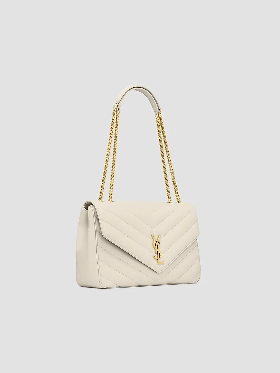 Saint Laurent Women's Loulou Large Shoulder Bag in Lambskin Leather - White | Thumbnail 5 Saint Laurent Women's Loulou Large Shoulder Bag in Lambskin Leather - White | Thumbnail 5