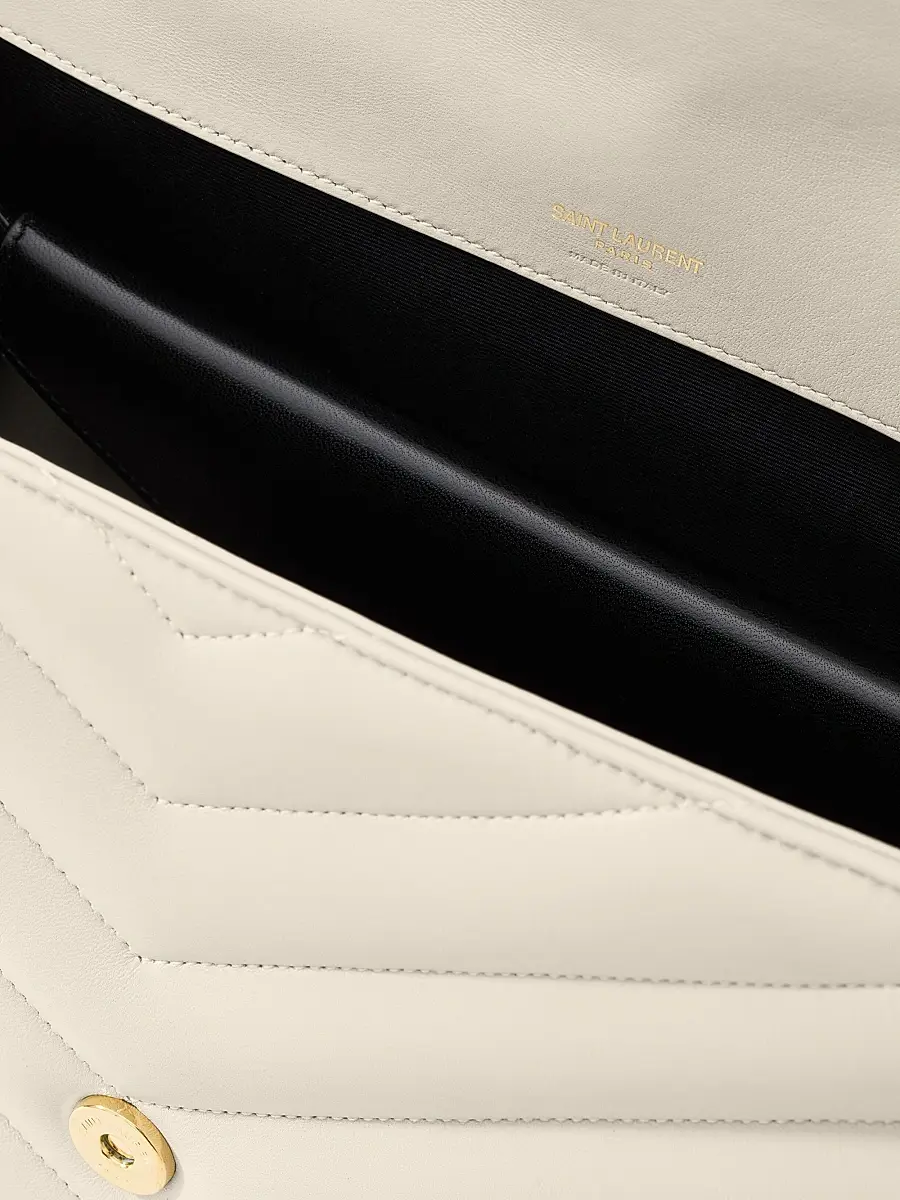Saint Laurent Women's Loulou Large Shoulder Bag in Lambskin Leather - White | Thumbnail 7 Saint Laurent Women's Loulou Large Shoulder Bag in Lambskin Leather - White | Thumbnail 7
