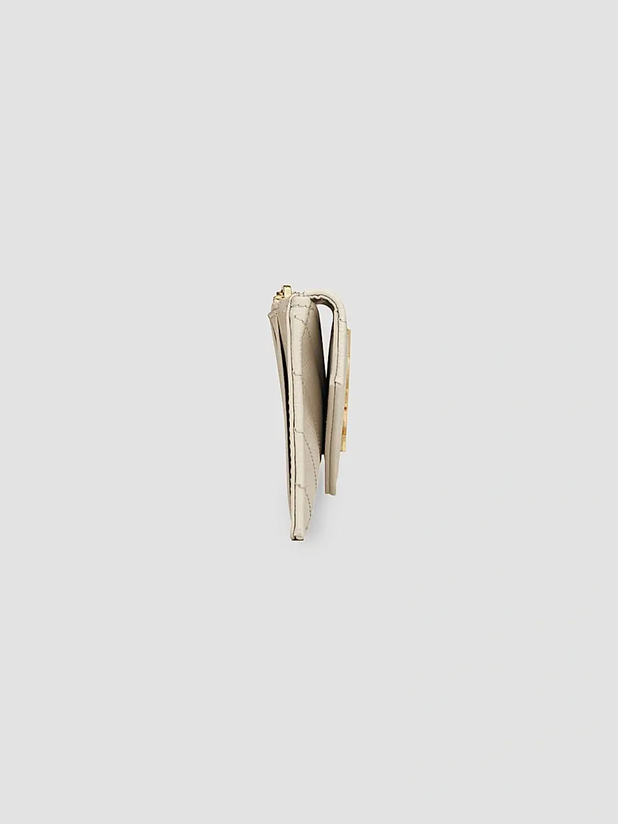 Saint Laurent Women's Cassandre Matelassé Fragments Flap Card Case in Grain de Poudre Embossed Leather | Thumbnail 2