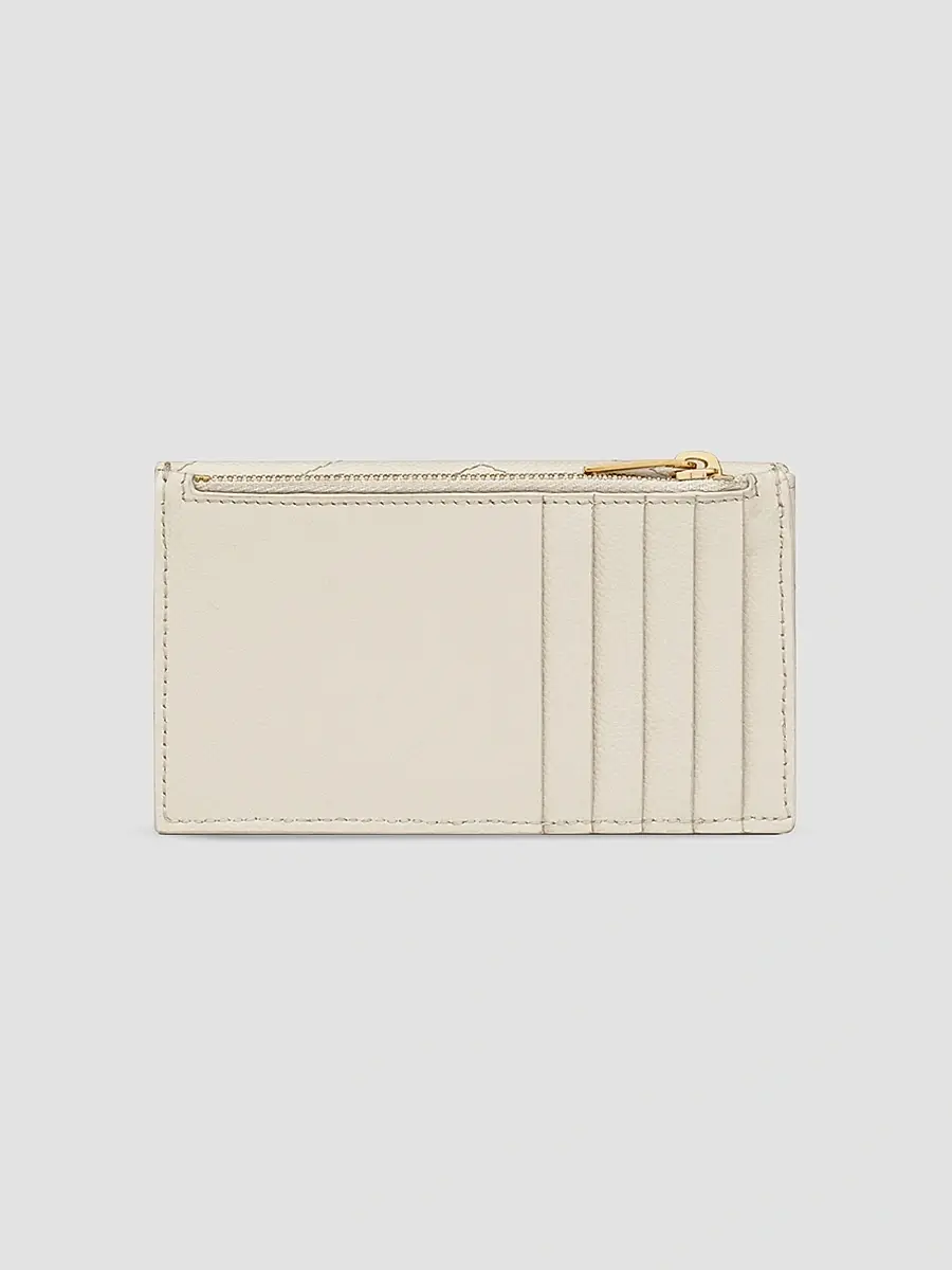 Saint Laurent Women's Cassandre Matelassé Fragments Flap Card Case in Grain de Poudre Embossed Leather | Thumbnail 3