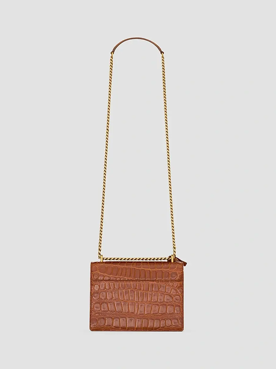 Saint Laurent Women's Sunset Shoulder Bag in Crocodile Embossed Leather | Thumbnail 2 Saint Laurent Women's Sunset Shoulder Bag in Crocodile Embossed Leather | Thumbnail 2