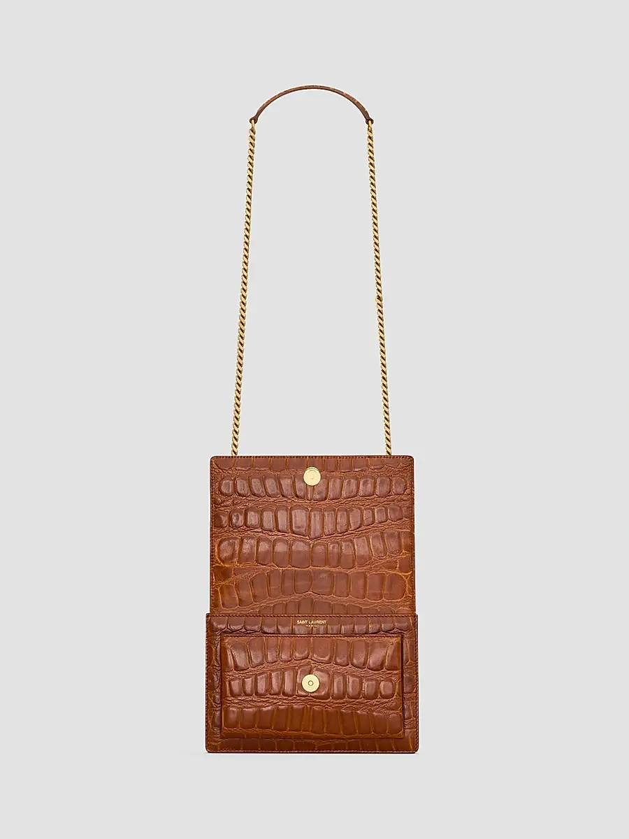 Saint Laurent Women's Sunset Shoulder Bag in Crocodile Embossed Leather | Thumbnail 3 Saint Laurent Women's Sunset Shoulder Bag in Crocodile Embossed Leather | Thumbnail 3