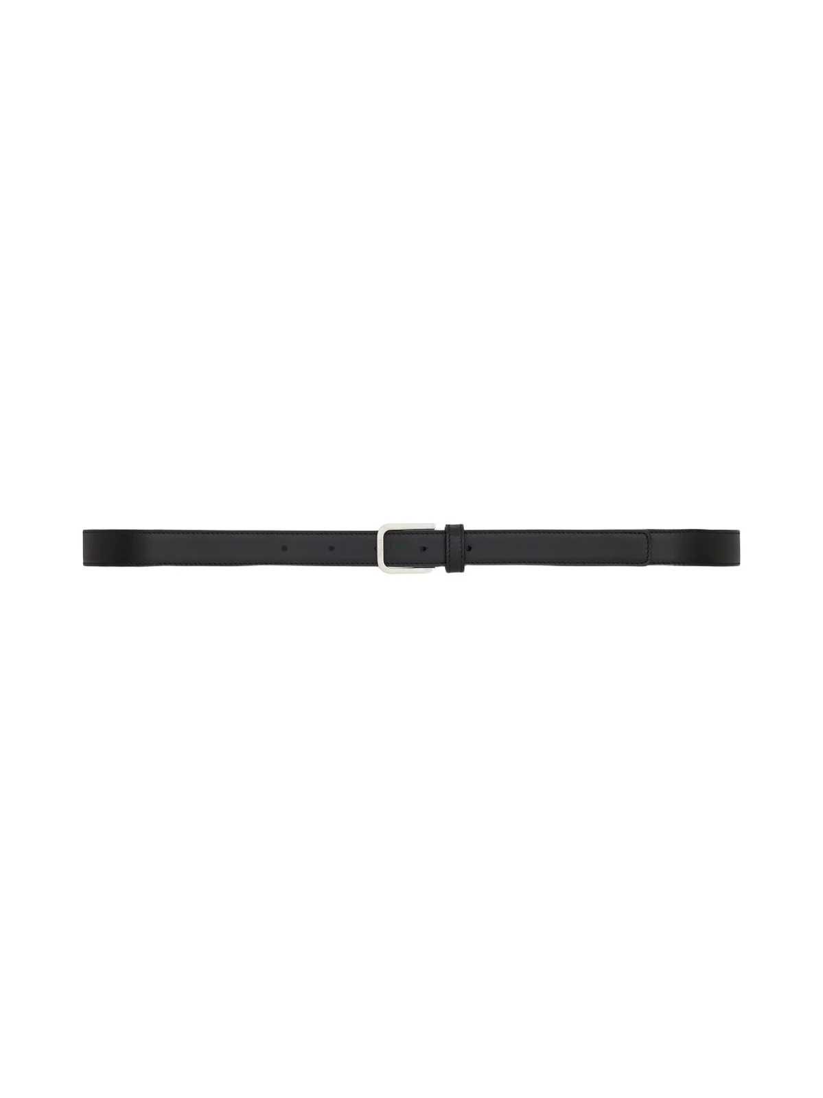 Saint Laurent Men's Minimal Thin Belt in Smooth Leather - Black