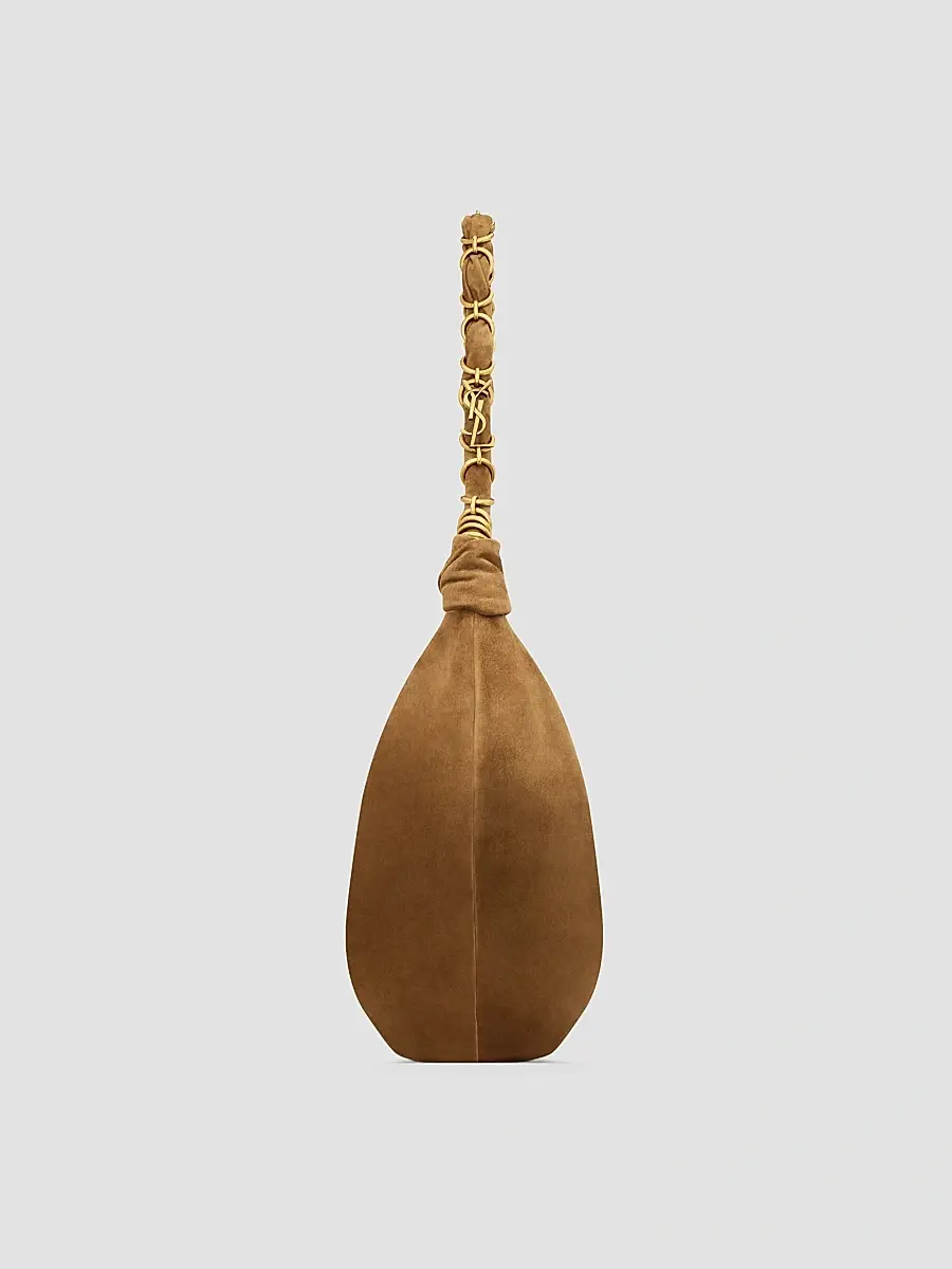 Saint Laurent Women's Amalia Hobo Bag in Suede - Caramel Cognac | Thumbnail 3 Saint Laurent Women's Amalia Hobo Bag in Suede - Caramel Cognac | Thumbnail 3