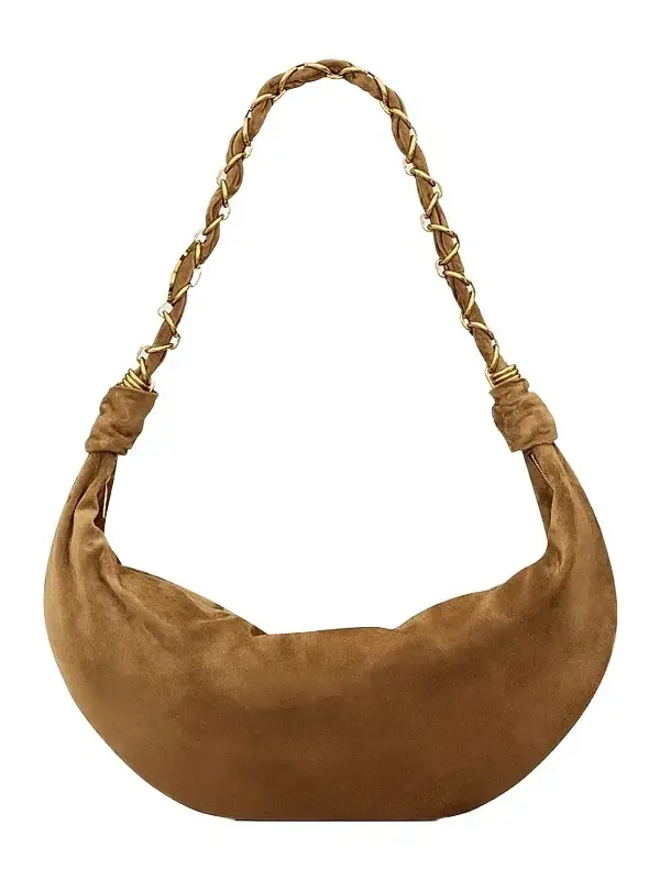 Saint Laurent Women's Amalia Hobo Bag in Suede - Caramel Cognac