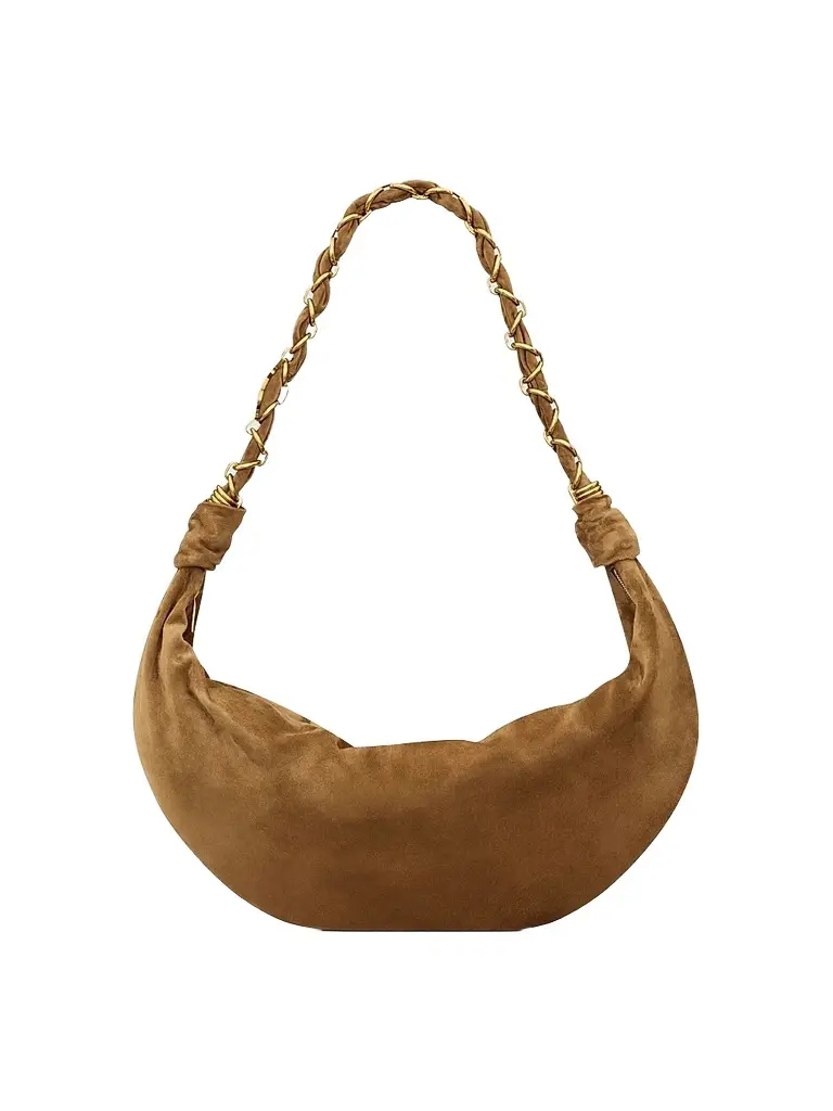 Saint Laurent Women's Amalia Hobo Bag in Suede - Caramel Cognac | Image 1 Saint Laurent Women's Amalia Hobo Bag in Suede - Caramel Cognac | Image 1