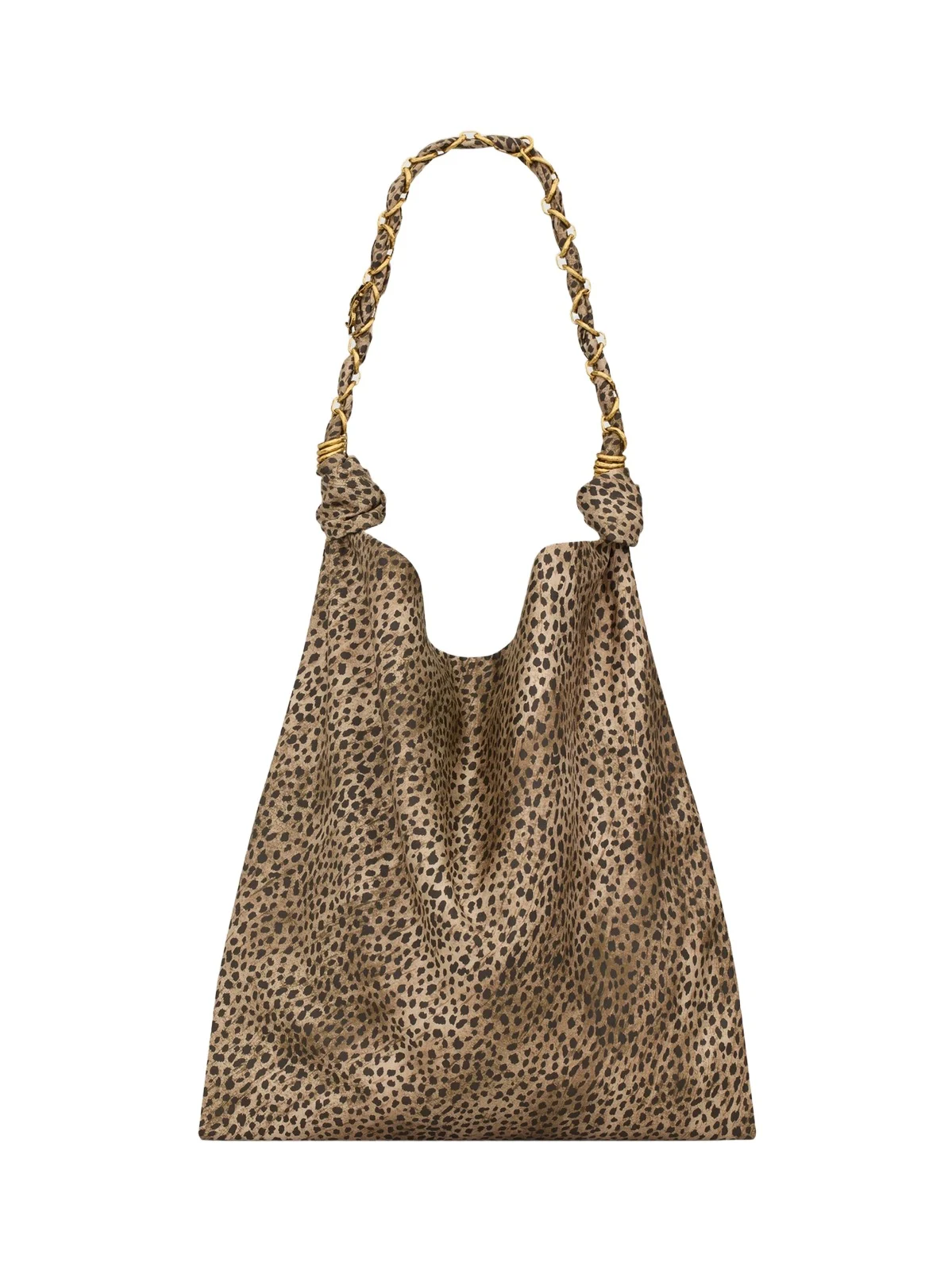 Women's Amalia Shoulder Bag in Satin - Black And Brown Women's Amalia Shoulder Bag in Satin - Black And Brown