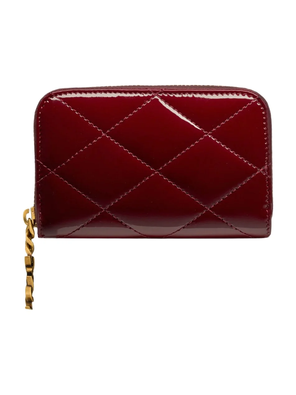 Saint Laurent Women's Cassandre Bijou Change Purse in Patent Leather - Grenade