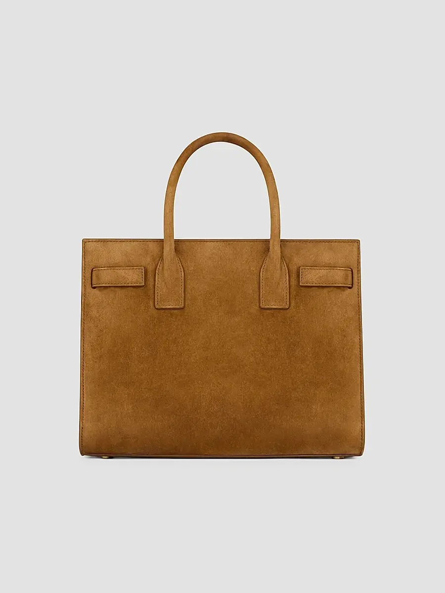 Saint Laurent Women's Sac De Jour Top Handle Bag in Suede - Caramel Cognac | Thumbnail 2 Saint Laurent Women's Sac De Jour Top Handle Bag in Suede - Caramel Cognac | Thumbnail 2