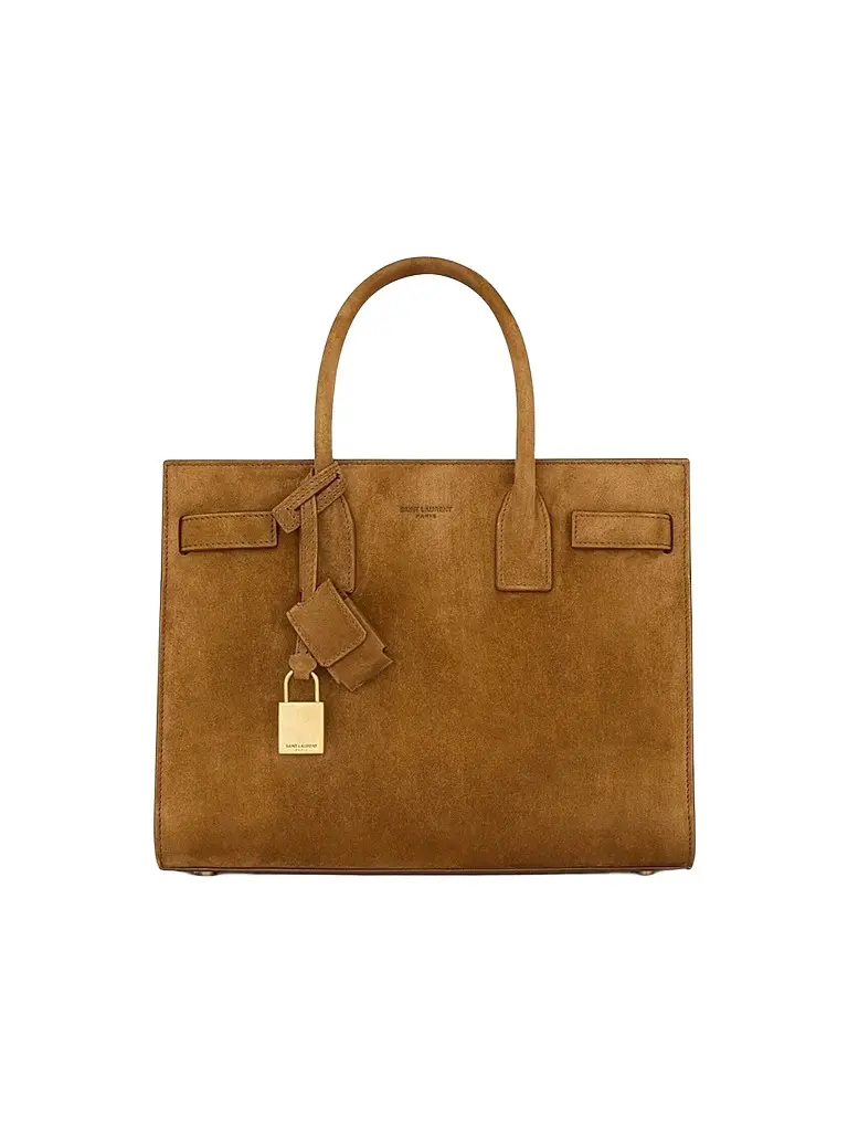 Saint Laurent Women's Sac De Jour Top Handle Bag in Suede - Caramel Cognac | Image 1 Saint Laurent Women's Sac De Jour Top Handle Bag in Suede - Caramel Cognac | Image 1