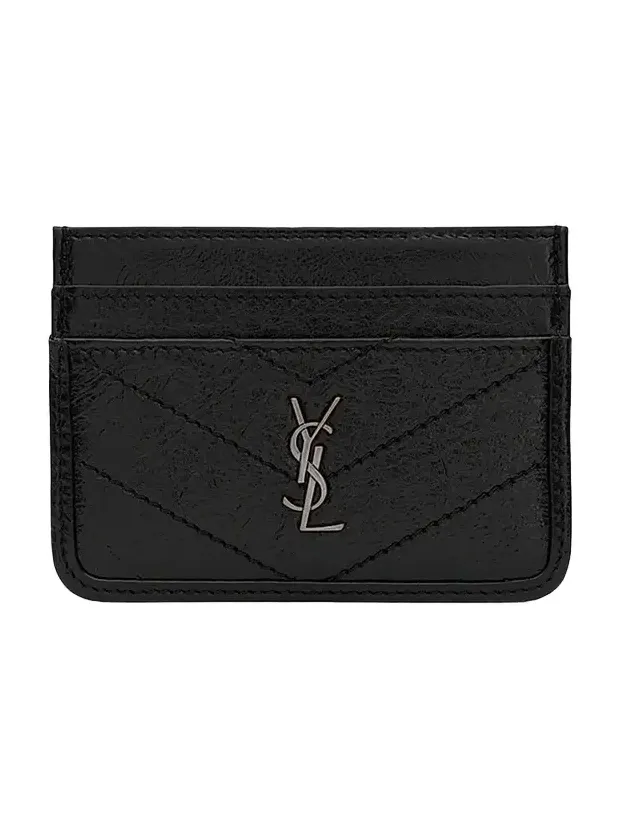 Saint Laurent Women's Niki Card Case in Vintage Leather - Black