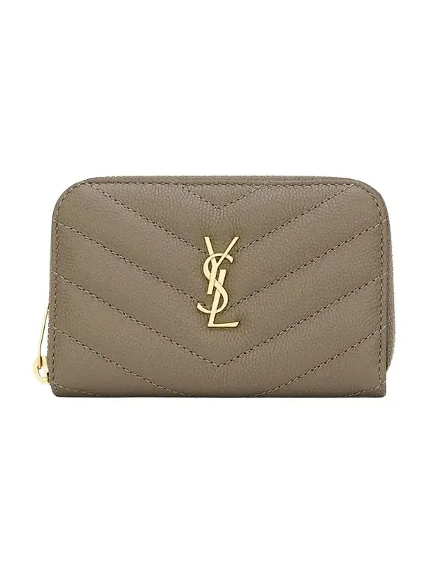 Saint Laurent Women's Cassandre Change Purse in Grain De Poudre Leather
