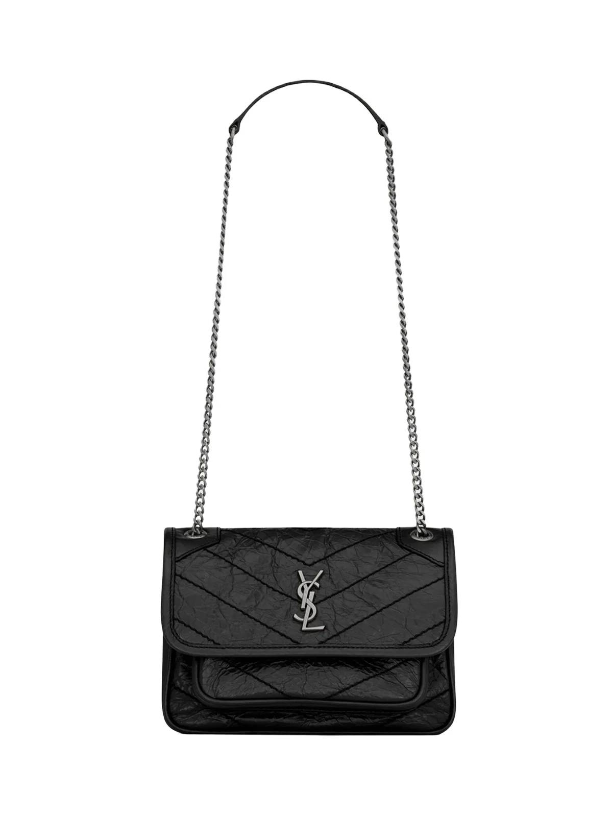 Women's Niki Mini Crossbody Bag in Vintage Leather - Black Women's Niki Mini Crossbody Bag in Vintage Leather - Black